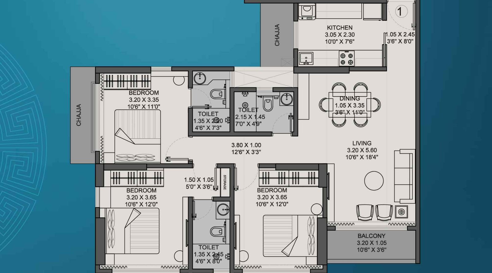 Disha-Elysium-3-BHK-959-Sqft
